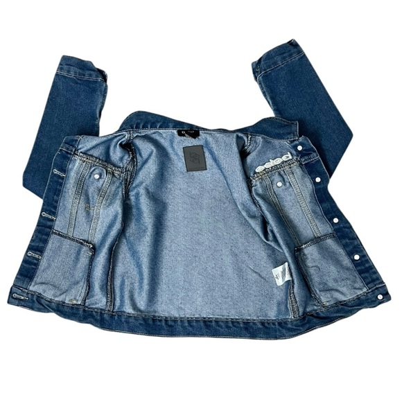 Bebe Blue Jean Jacket Classic Denim Style - S (7/8) - Picture 9 of 9